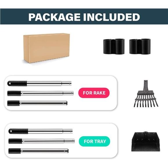 Pooper Scooper, Long Handle Tray and Rake Set for Large Medium Small Dogs - Picture 5 of 7